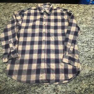 Foxfire‎ Mens Plaid Flannel Button Down Shirt Tan Navy Blue Red XL Long Sleeve